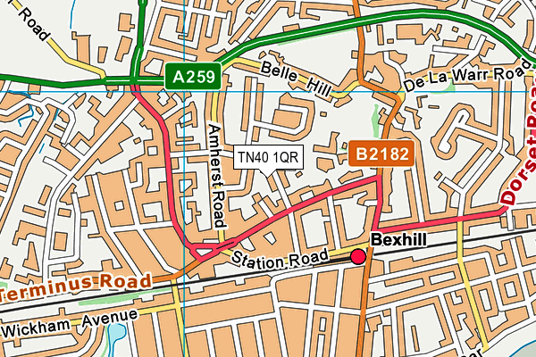 TN40 1QR map - OS VectorMap District (Ordnance Survey) TN40 1QR map - OS VectorMap District (Ordnance Survey)
