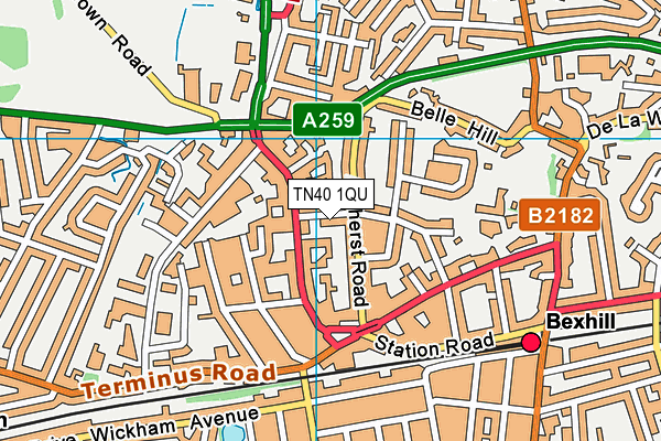 TN40 1QU map - OS VectorMap District (Ordnance Survey) TN40 1QU map - OS VectorMap District (Ordnance Survey)
