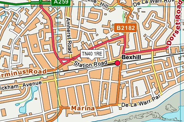TN40 1RE map - OS VectorMap District (Ordnance Survey) TN40 1RE map - OS VectorMap District (Ordnance Survey)