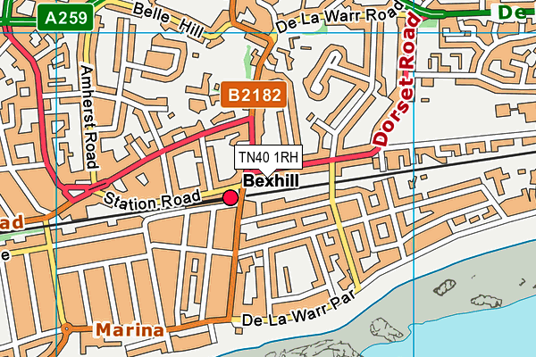 TN40 1RH map - OS VectorMap District (Ordnance Survey) TN40 1RH map - OS VectorMap District (Ordnance Survey)