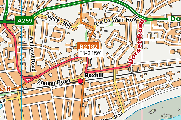 TN40 1RW map - OS VectorMap District (Ordnance Survey) TN40 1RW map - OS VectorMap District (Ordnance Survey)