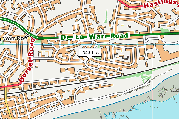 TN40 1TA map - OS VectorMap District (Ordnance Survey)