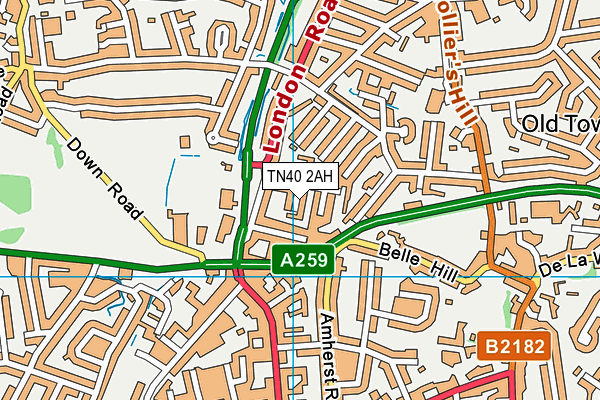 TN40 2AH map - OS VectorMap District (Ordnance Survey) TN40 2AH map - OS VectorMap District (Ordnance Survey)