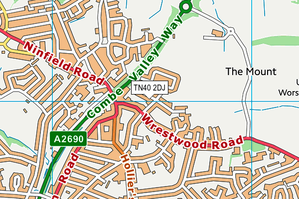 TN40 2DJ map - OS VectorMap District (Ordnance Survey) TN40 2DJ map - OS VectorMap District (Ordnance Survey)