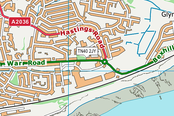 TN40 2JY map - OS VectorMap District (Ordnance Survey)