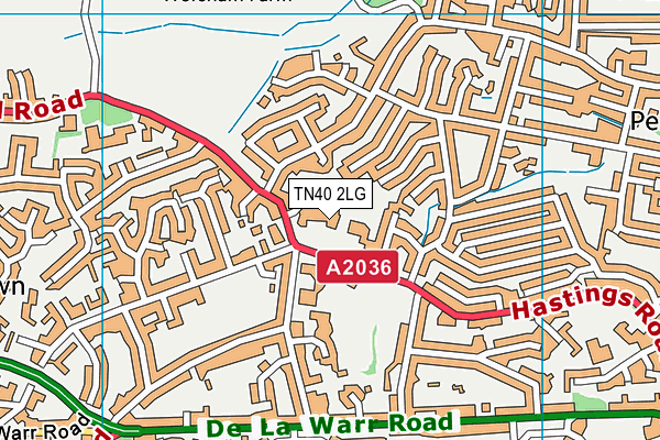 TN40 2LG map - OS VectorMap District (Ordnance Survey) TN40 2LG map - OS VectorMap District (Ordnance Survey)