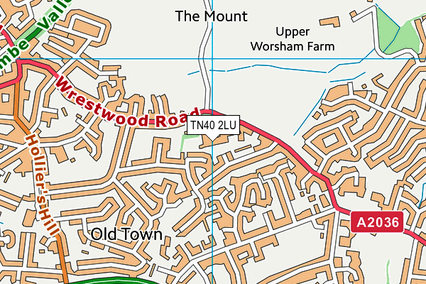 TN40 2LU map - OS VectorMap District (Ordnance Survey) TN40 2LU map - OS VectorMap District (Ordnance Survey)