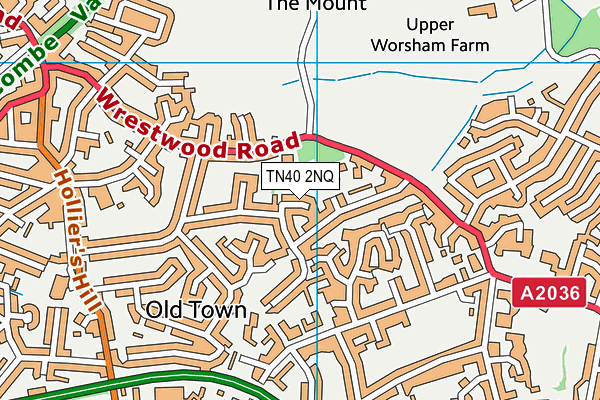TN40 2NQ map - OS VectorMap District (Ordnance Survey) TN40 2NQ map - OS VectorMap District (Ordnance Survey)