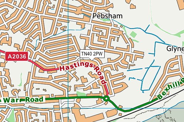 TN40 2PW map - OS VectorMap District (Ordnance Survey) TN40 2PW map - OS VectorMap District (Ordnance Survey)