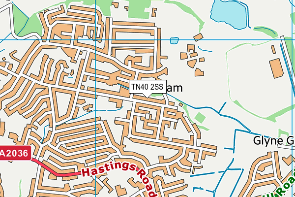 TN40 2SS map - OS VectorMap District (Ordnance Survey) TN40 2SS map - OS VectorMap District (Ordnance Survey)