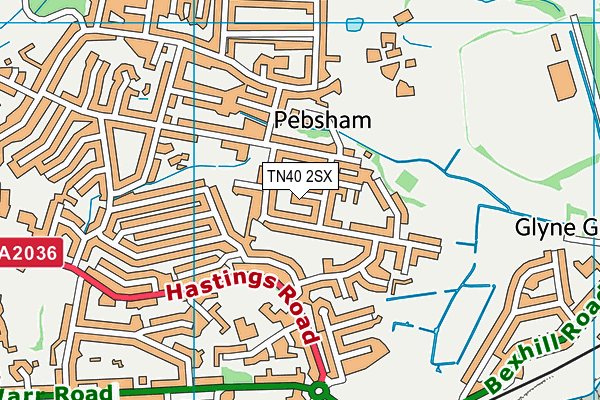 TN40 2SX map - OS VectorMap District (Ordnance Survey) TN40 2SX map - OS VectorMap District (Ordnance Survey)