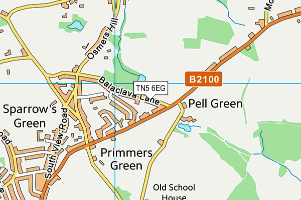 TN5 6EG map - OS VectorMap District (Ordnance Survey) TN5 6EG map - OS VectorMap District (Ordnance Survey)
