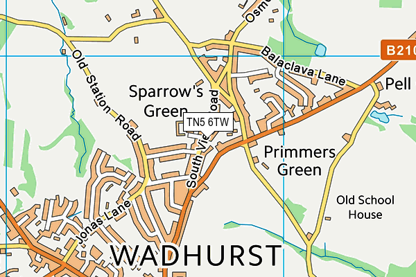 TN5 6TW map - OS VectorMap District (Ordnance Survey)