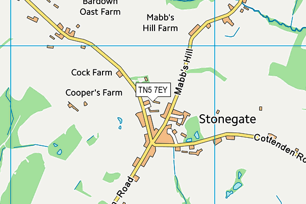 TN5 7EY map - OS VectorMap District (Ordnance Survey) TN5 7EY map - OS VectorMap District (Ordnance Survey)