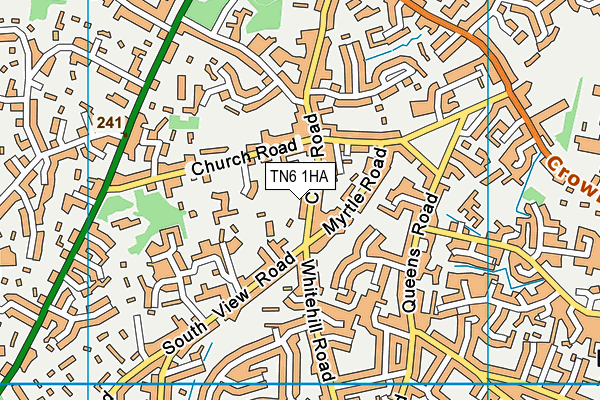 TN6 1HA map - OS VectorMap District (Ordnance Survey) TN6 1HA map - OS VectorMap District (Ordnance Survey)