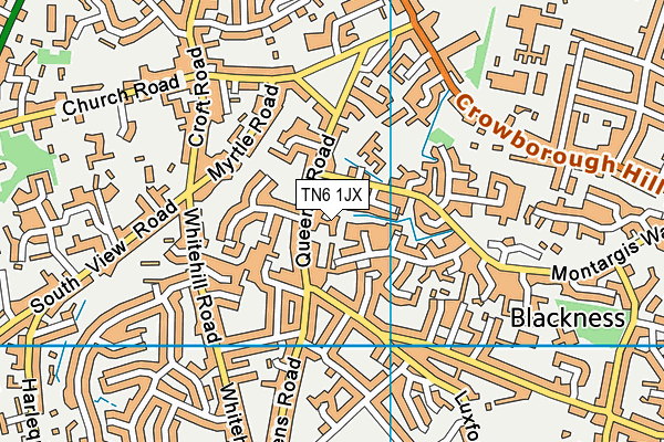 TN6 1JX map - OS VectorMap District (Ordnance Survey) TN6 1JX map - OS VectorMap District (Ordnance Survey)