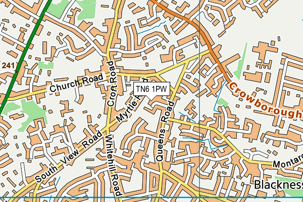 TN6 1PW map - OS VectorMap District (Ordnance Survey) TN6 1PW map - OS VectorMap District (Ordnance Survey)