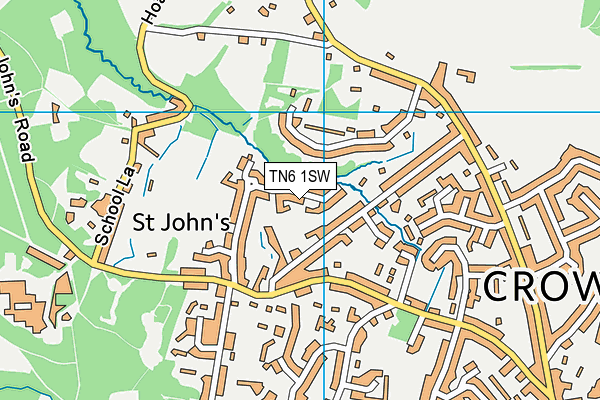 TN6 1SW map - OS VectorMap District (Ordnance Survey) TN6 1SW map - OS VectorMap District (Ordnance Survey)