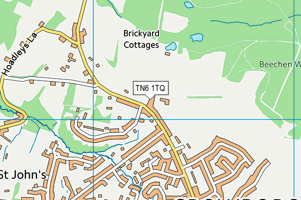 TN6 1TQ map - OS VectorMap District (Ordnance Survey) TN6 1TQ map - OS VectorMap District (Ordnance Survey)