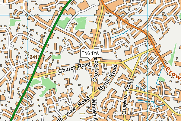 TN6 1YA map - OS VectorMap District (Ordnance Survey) TN6 1YA map - OS VectorMap District (Ordnance Survey)