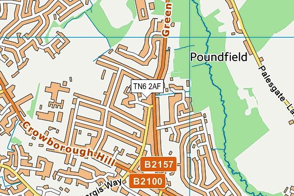 TN6 2AF map - OS VectorMap District (Ordnance Survey) TN6 2AF map - OS VectorMap District (Ordnance Survey)