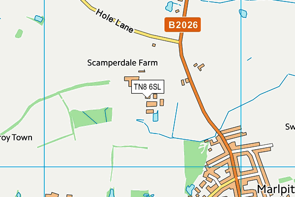 TN8 6SL map - OS VectorMap District (Ordnance Survey) TN8 6SL map - OS VectorMap District (Ordnance Survey)