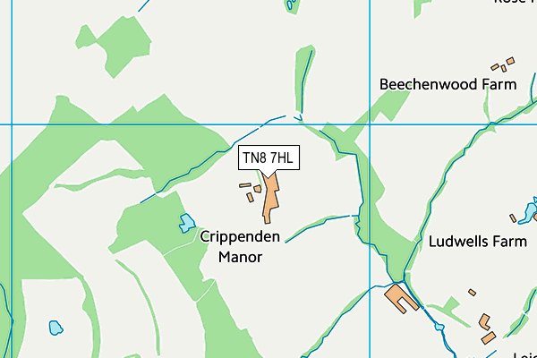 TN8 7HL map - OS VectorMap District (Ordnance Survey) TN8 7HL map - OS VectorMap District (Ordnance Survey)