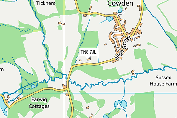 TN8 7JL map - OS VectorMap District (Ordnance Survey) TN8 7JL map - OS VectorMap District (Ordnance Survey)