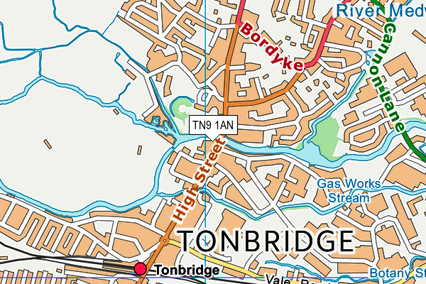 TN9 1AN map - OS VectorMap District (Ordnance Survey)