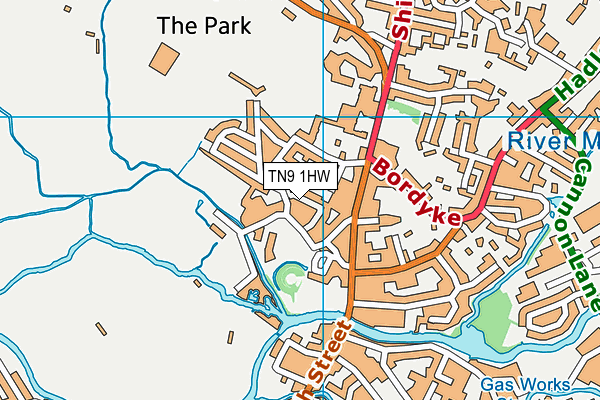 TN9 1HW map - OS VectorMap District (Ordnance Survey)