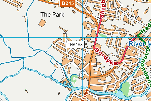 TN9 1HX map - OS VectorMap District (Ordnance Survey) TN9 1HX map - OS VectorMap District (Ordnance Survey)