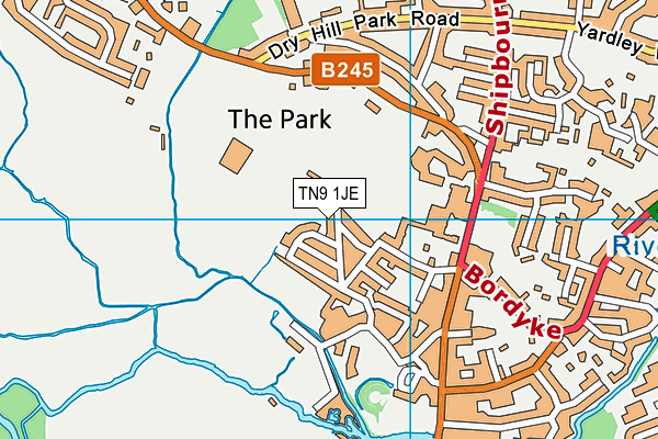TN9 1JE map - OS VectorMap District (Ordnance Survey) TN9 1JE map - OS VectorMap District (Ordnance Survey)