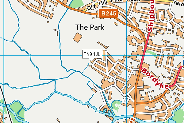 TN9 1JL map - OS VectorMap District (Ordnance Survey) TN9 1JL map - OS VectorMap District (Ordnance Survey)