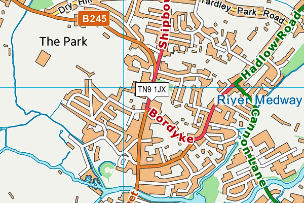 TN9 1JX map - OS VectorMap District (Ordnance Survey) TN9 1JX map - OS VectorMap District (Ordnance Survey)