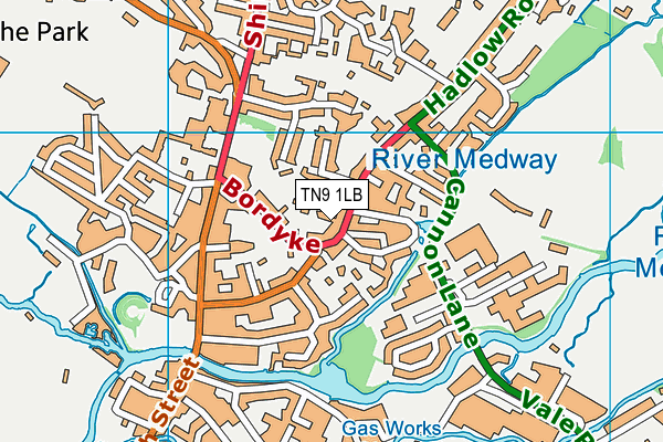 TN9 1LB map - OS VectorMap District (Ordnance Survey) TN9 1LB map - OS VectorMap District (Ordnance Survey)