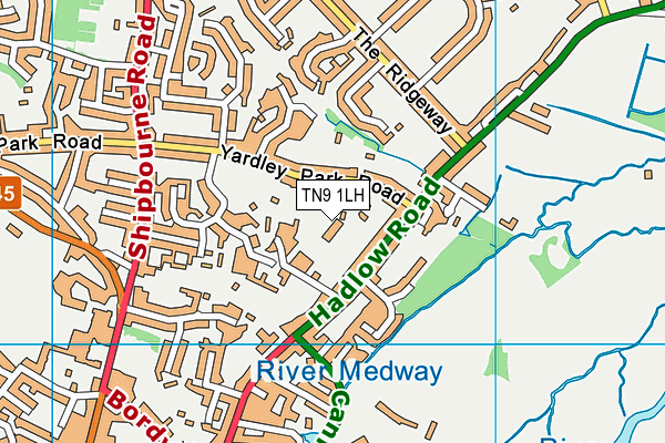 TN9 1LH map - OS VectorMap District (Ordnance Survey) TN9 1LH map - OS VectorMap District (Ordnance Survey)