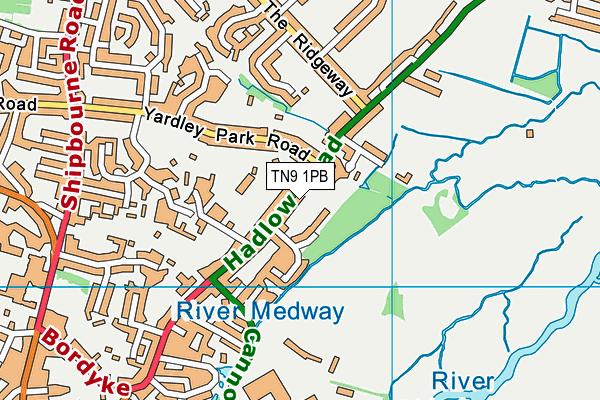 TN9 1PB map - OS VectorMap District (Ordnance Survey) TN9 1PB map - OS VectorMap District (Ordnance Survey)