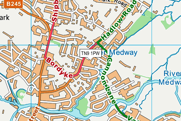 TN9 1PW map - OS VectorMap District (Ordnance Survey) TN9 1PW map - OS VectorMap District (Ordnance Survey)