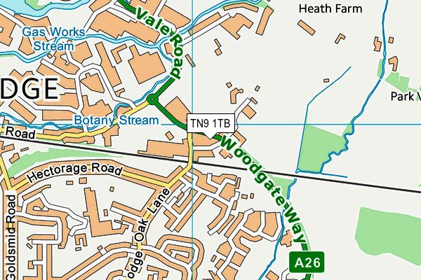 TN9 1TB map - OS VectorMap District (Ordnance Survey) TN9 1TB map - OS VectorMap District (Ordnance Survey)