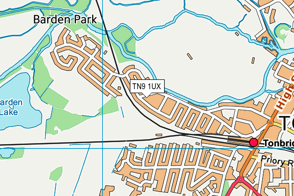 TN9 1UX map - OS VectorMap District (Ordnance Survey) TN9 1UX map - OS VectorMap District (Ordnance Survey)