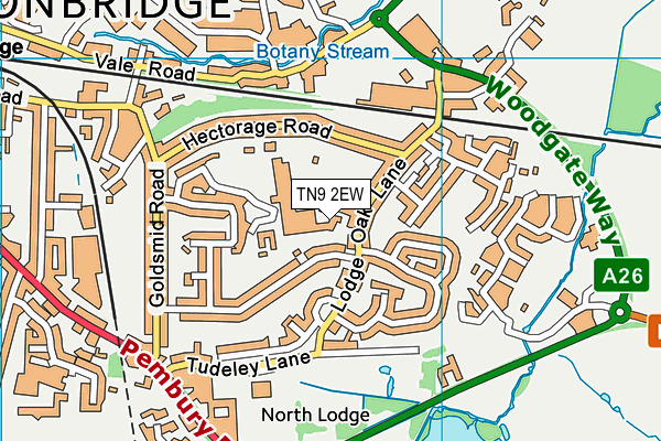 TN9 2EW map - OS VectorMap District (Ordnance Survey) TN9 2EW map - OS VectorMap District (Ordnance Survey)