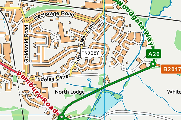 TN9 2EY map - OS VectorMap District (Ordnance Survey) TN9 2EY map - OS VectorMap District (Ordnance Survey)