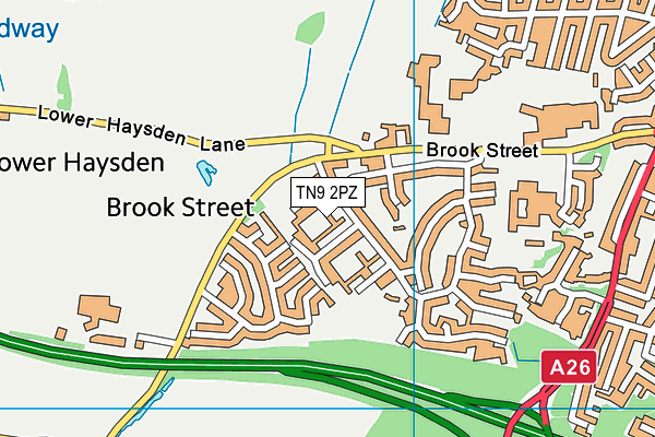 TN9 2PZ map - OS VectorMap District (Ordnance Survey) TN9 2PZ map - OS VectorMap District (Ordnance Survey)