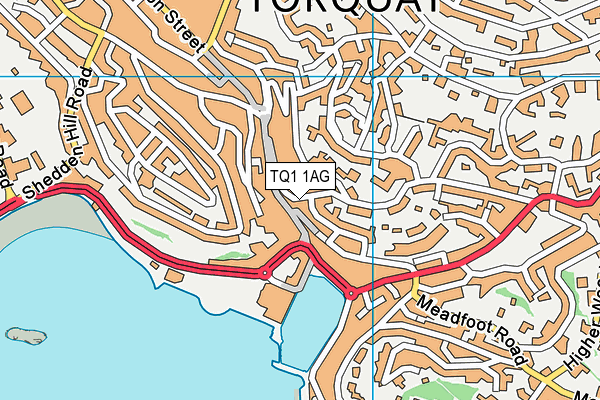 TQ1 1AG map - OS VectorMap District (Ordnance Survey) TQ1 1AG map - OS VectorMap District (Ordnance Survey)