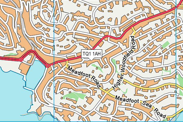 TQ1 1AH map - OS VectorMap District (Ordnance Survey) TQ1 1AH map - OS VectorMap District (Ordnance Survey)