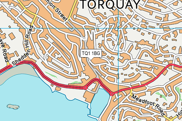 TQ1 1BG map - OS VectorMap District (Ordnance Survey) TQ1 1BG map - OS VectorMap District (Ordnance Survey)