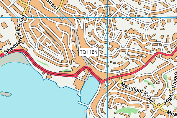 TQ1 1BN map - OS VectorMap District (Ordnance Survey) TQ1 1BN map - OS VectorMap District (Ordnance Survey)