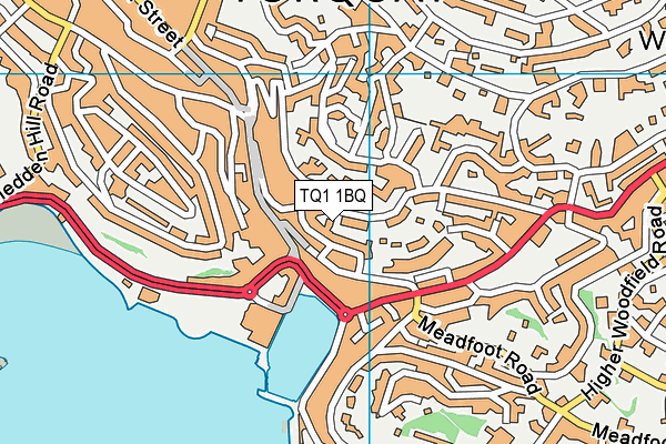 TQ1 1BQ map - OS VectorMap District (Ordnance Survey) TQ1 1BQ map - OS VectorMap District (Ordnance Survey)
