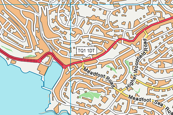 TQ1 1DT map - OS VectorMap District (Ordnance Survey) TQ1 1DT map - OS VectorMap District (Ordnance Survey)
