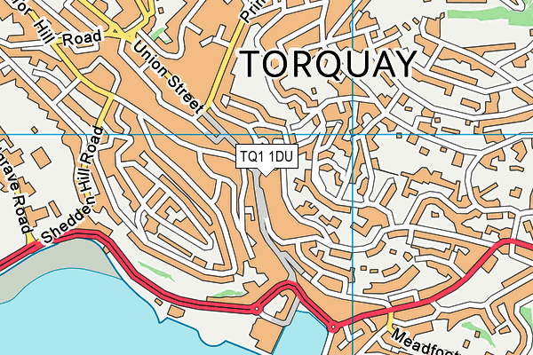 TQ1 1DU map - OS VectorMap District (Ordnance Survey) TQ1 1DU map - OS VectorMap District (Ordnance Survey)